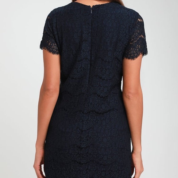 Lulus Navy Lace Shift Dress (NEW with tags on) - Picture 5 of 5